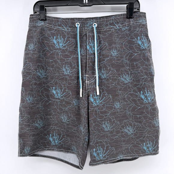 johnnie-O Other - johnnie-O Blue Samson Floral Board Shorts Swim Trunks Mens Medium Grey 8" Inseam